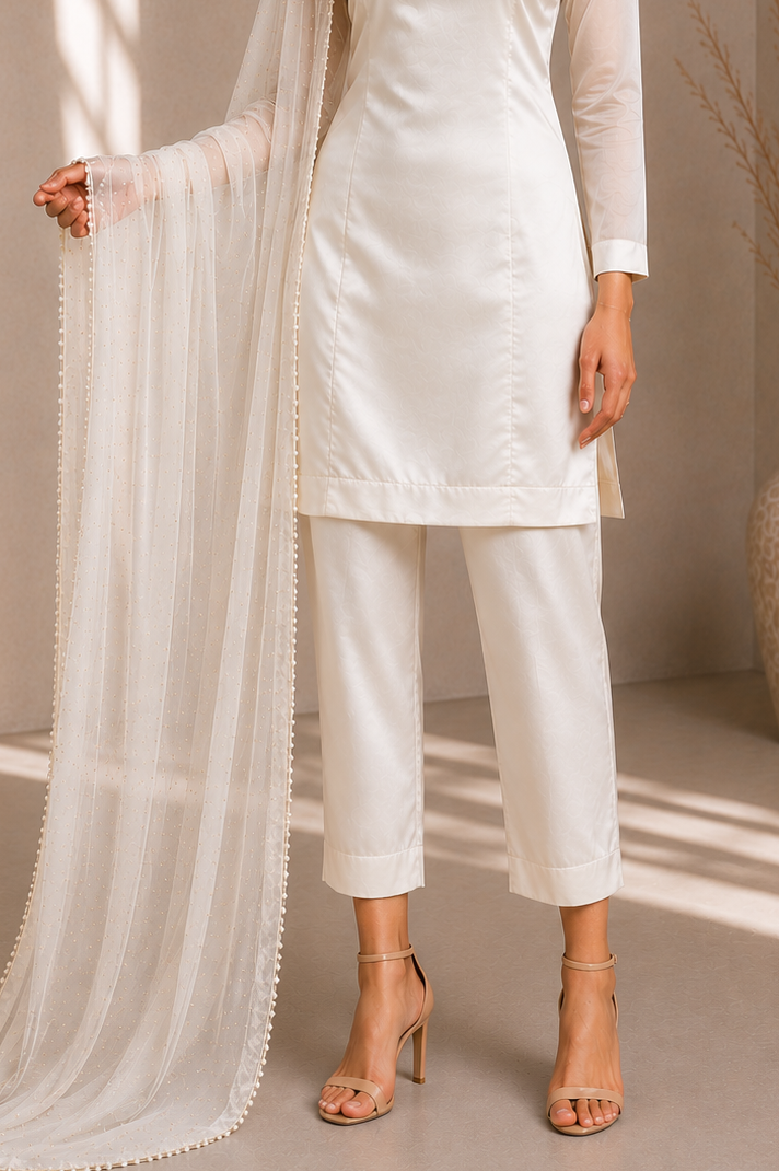 Coconut Champagne Suit – back view
