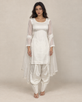 Pearl Afterglow Suit side view with sheer dupatta